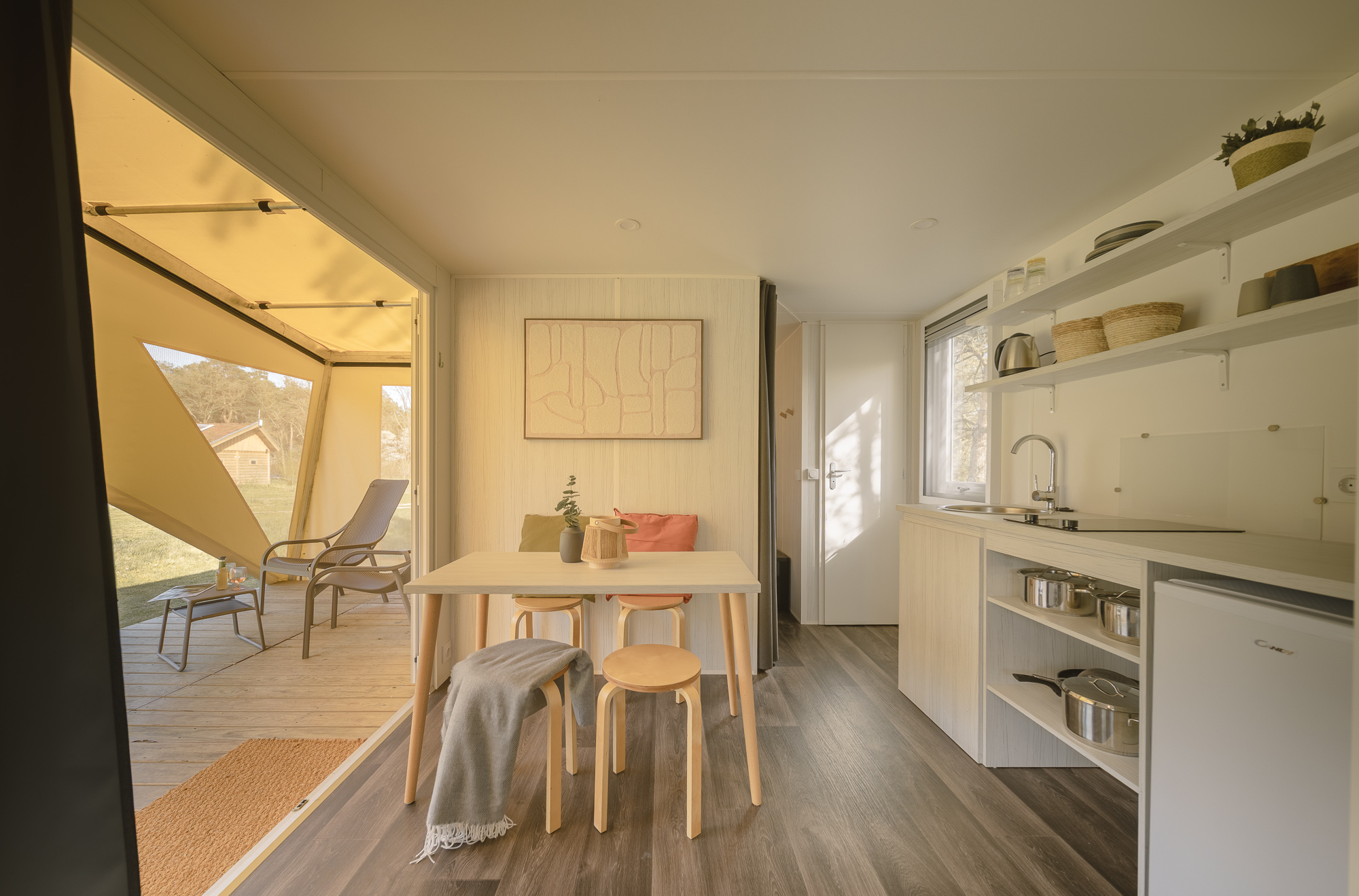 Glamping met zicht op de heide bij Lemeler Esch