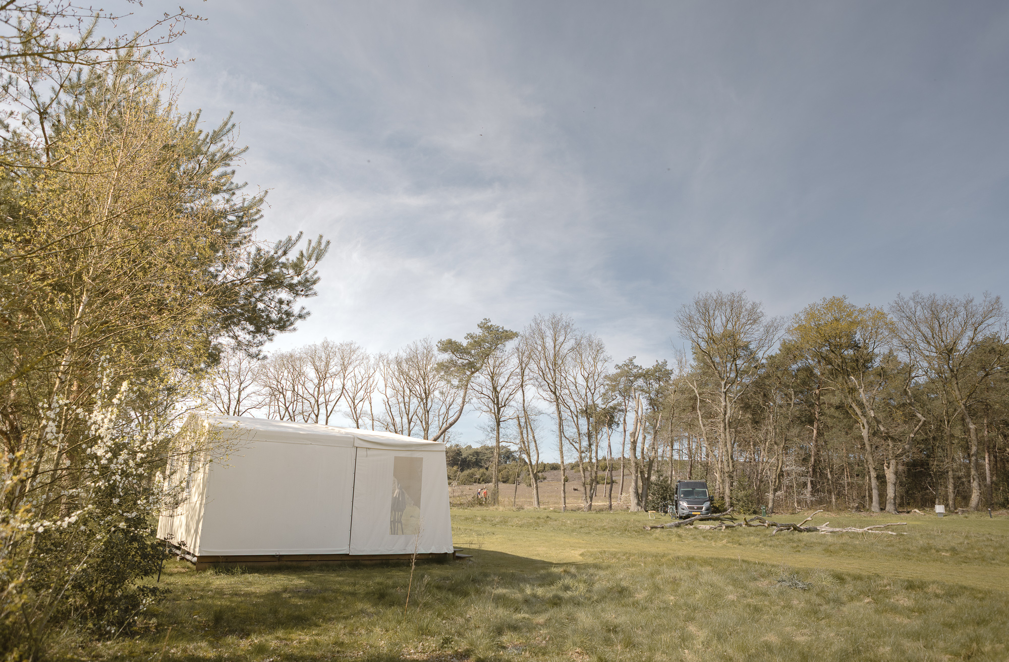Glamping met zicht op de heide bij Lemeler Esch