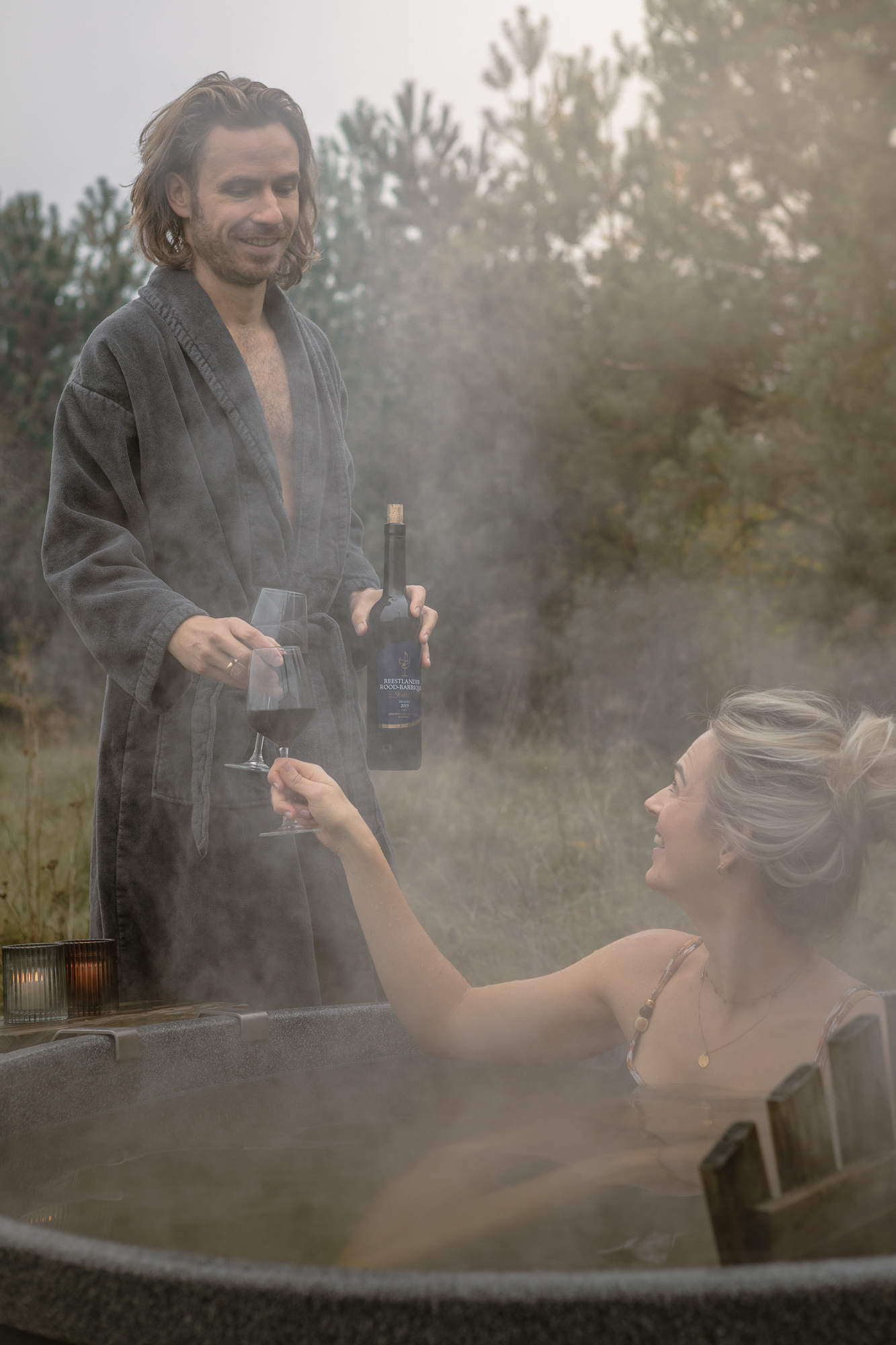 Stel in hottub Trek-in natuurhuisje bij Lemeler Esch natuurcamping